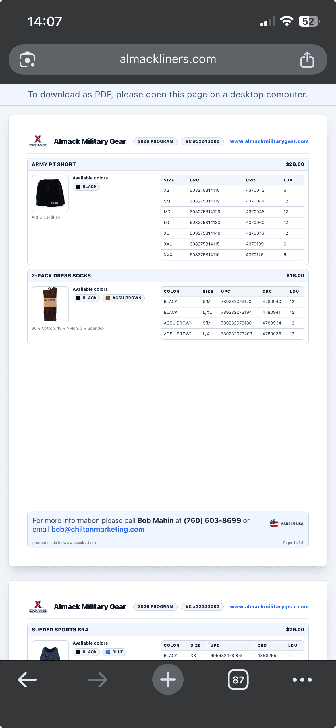 Almack Liners — mobile